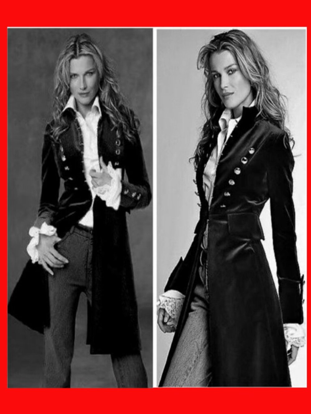 💥UBER SEXY!💥ULTIMATE BADASS Steampunk Victorian Military Goth Velvet Trench